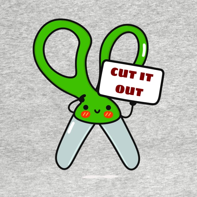 Cut It Out - Cute Scissor Pun by Allthingspunny